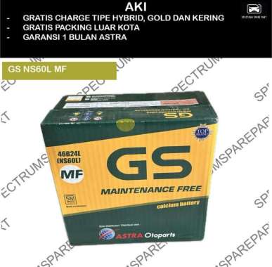 AKI MOBIL GS NS60L MF (46B24L) KERING ORIGINAL ASTRA 12V 45AH
