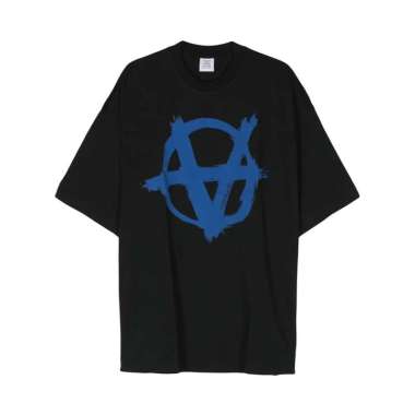 Vetements Double Anarchy T-Shirt Black Blue Black S
