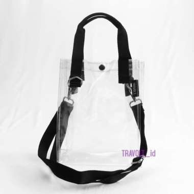 Mini Sling Bag - Travolt - Tas Transparan - Tas Selempang - Jungpal s - Pouch Tnpa Tali Tali Hitam
