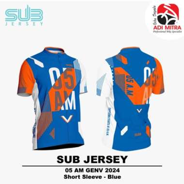 SUB Jersey 05AM GENV Elite 2024 Short Sleeve Jersey Sepeda Premium XL Blue
