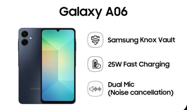 SAMSUNG A06 RAM 4/128 GB GARANSI RESMI ORIGINAL 1 TAHUN BISA KREDIVO HITAM