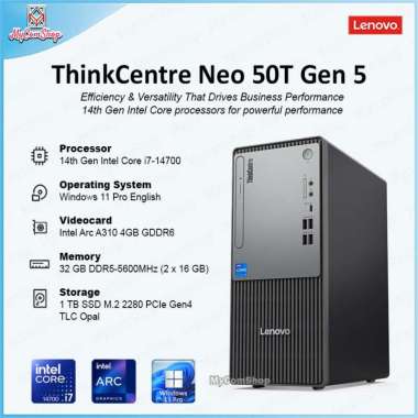 LENOVO THINKCENTRE NEO 50T GEN 5 I7-14700 32GB RAM 1TB SSD INTEL ARC A310 4GB WIN 11 PRO