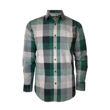 Redcliff Kemeja Pria Kotak - Kotak Panjang Hijau 6BK303502 XL