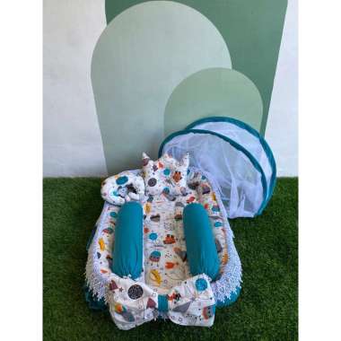 KASUR BAYI FREE BANTAL CROWN / KASUR KAPAL BABY NEST RENDA ANTI GUMOH 2IN1 MOTIF BISA BOLAK BALIK.. 
