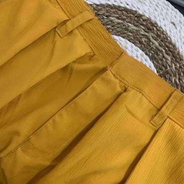 Kulot Crinkle - Celana Kulot - Celana Wanita - Trouser Pants CRINKLE MUSTARD