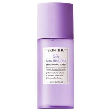 ^MURAH^ SKINTIFIC Niacinamide Brightening Essence Toner - 5% Aha Bha Pha Exfoliating Toner 80ml AHA