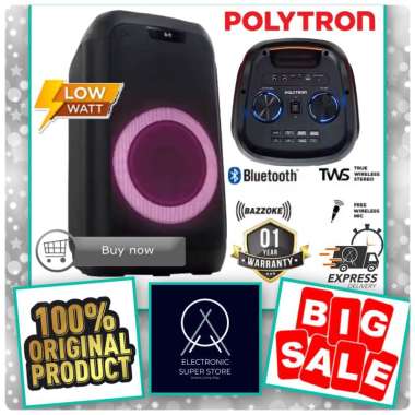 POLYTRON SPEAKER PPS 8L12 / PPS8L12 PPS-8L12 BLUETOOTH PORTABLE WIRELESS SPEAKER POLYTRON