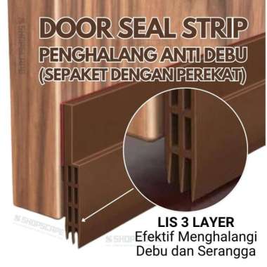 Lis Penutup Celah Bawah Pintu Rumah / List Door Seal Strip Anti Debu Cokelat