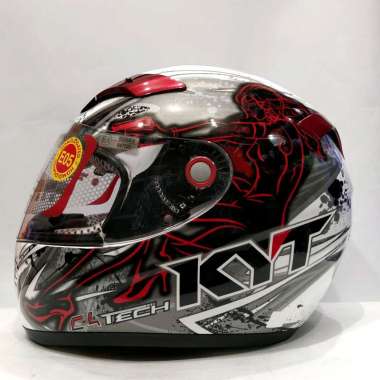 HELM KYT C4 TECH HARLAN REPLICA WHITE PEARL GOLD RED HELM FULL FACE L