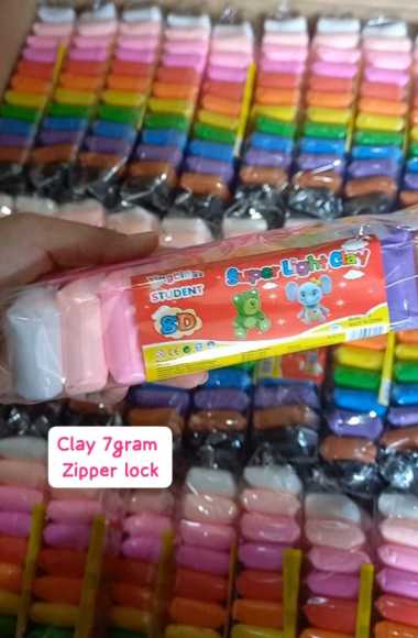 Mainan Anak Clay Slime isi 12pcs / Mainan Edukasi Lilin anak / Polymer Clay 12 pcs/ Super Clay Pack