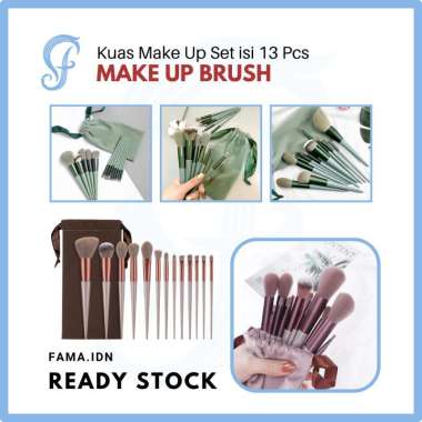 Make Up Brush Set Kuas Make Up dengan Pouch Set 13 Pcs