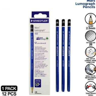 PENSIL 2H, 2B,7B, 9B, 4B,3B, 5B, 8B, 6B, KUNING 133-2B STAEDTLER 2B