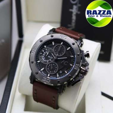 ALEXANDRE CHRISTIE AC 9205 AC9205 BLACK BROWN LEATHER ORIGINAL GARANSI