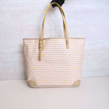 FAURE LE PAGE / FLP Daily Battle Tote Bag 35 in Hot Sand Scale Canvas & Sand Leather Color With Yell