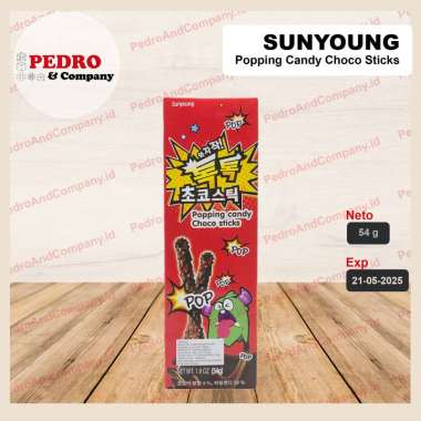 Sunyoung POPPING CANDY CHOCO STICKS KOREA 54 gram biskuit stik coklat PERMEN