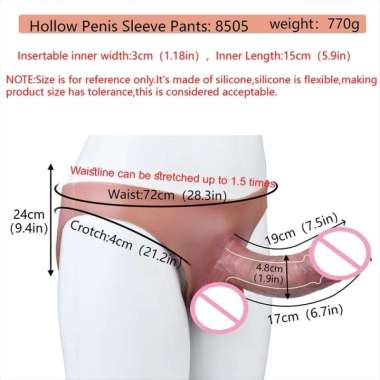 SXXY Ultra Strap-on Pe nis Sleeve Pants Prosthesis with Hollow Dildos For Man Enlarged Sleeve Le sbi