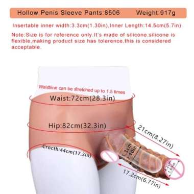 SXXY Ultra Strap-on Pe nis Sleeve Pants Prosthesis with Hollow Dildos For Man Enlarged Sleeve Le sbi
