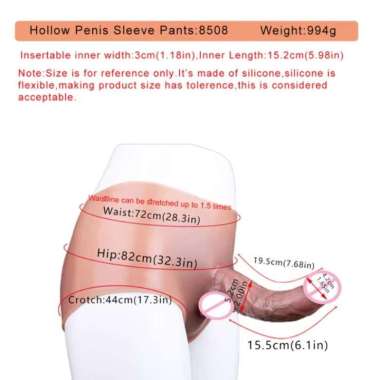 SXXY Ultra Strap-on Pe nis Sleeve Pants Prosthesis with Hollow Dildos For Man Enlarged Sleeve Le sbi