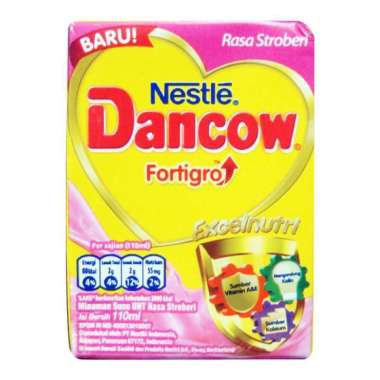 Promo Harga Dancow Fortigro UHT Stroberi 110 ml - Blibli