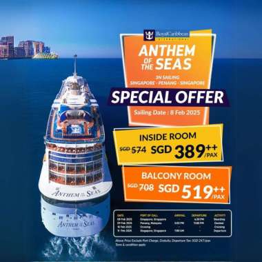 ROYAL CARIBBEAN SPECIAL OFFER (ANTHEM OF THE SEAS) (2CANHOLIDAY.BATAM) BALCONY