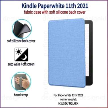 Denim case kindle paperwhite 1 1th 6.8 inch fabric hand strap casing M2L3EK M2L4EK Black