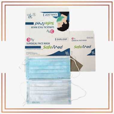 HWLB MASKER 3PLY EARLOOP | isi 50 biru | non medis non surgical | disposable | terima grosir BIRU gr