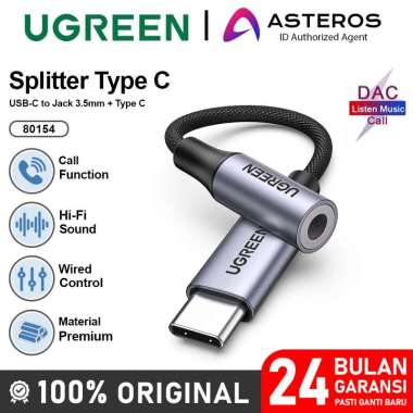 UGREEN Converter Splitter Type C To Jack 3.5mm DAC Audio Adapter 80154 80154