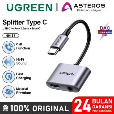UGREEN Converter Splitter Type C To Jack 3.5mm DAC Audio Adapter 80154 60164