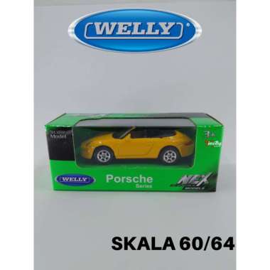 Diecast Welly Nex Skala 60 Porsche 911 Carrera S Cabriolet Kuning