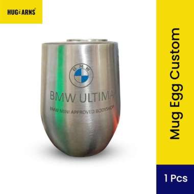 HUGeARNS - Mug Egg Custom Warna Gold / Tumbler Telur Custom / Egg Shape / Coffee Egg Custom Mug Stai
