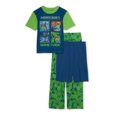 Minecraft Game Over Pajama Set 3pc - Size 12T