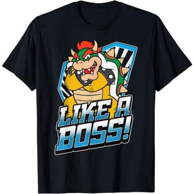 Kaos Nintendo Super Mario Bowser Like A Boss Bold Graphic Pria Wanita Pria & Wanita Bahan Cotton Com