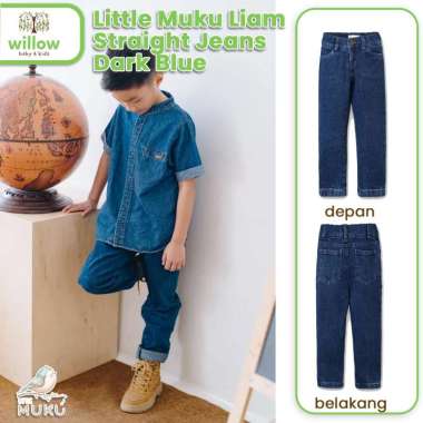 Celana Anak - Little Muku Liam Straight Jeans Preteen M / 9-10Y Dark Blue