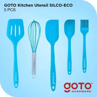Goto Silco-Eco Kitchen Utensil 5in1 Spatula Set Sendok Masak Dapur Blue