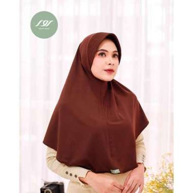 Bergo Instan / Hijab Instan Jersey/Afifah Coklat Kopi