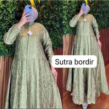 GAMIS KATUN SUTRA BORDIR TERMURAH CANTIK ADEM DAN BERKELAS | DRESS KATUN SUTRA | GAMIS NONGKRONG & P