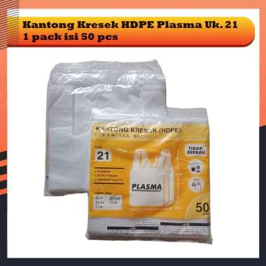 Kantong Kresek HDPE Plasma Putih Ukuran 21 isi 50 pcs