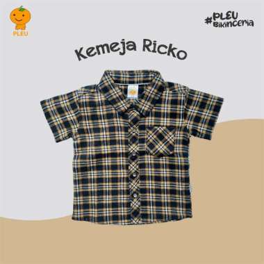 PLEU Kemeja Ricko | Kemeja Anak Laki Laki Usia 1-3 Tahun 2 Tahun Kuning