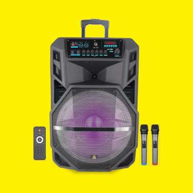 Speaker Bluetooth 15 inch Karoke Free 2 MIC Wireless GST-1801/HARGA EKONOMIS(BEST SELLER)