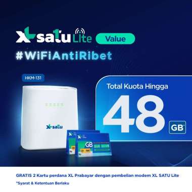 XL SATU Lite Value - Total Kuota Hingga 48 GB (Internet Rumah + Kuota HP Sekeluarga)