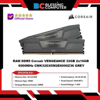 RAM DDR5 Corsair VENGEANCE 32GB 2x16GB 6000MHz CMK32GX5M2E6000Z36 GREY