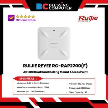 RUIJIE REYEE RG RAP2200(F) AC1300 Dual Band Celling Mount Access Point