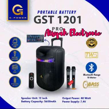SPEAKER PORTABEL G-POWER 12 INCI GST-1201 PRO GARANSI RESMI