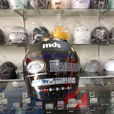 HELM MDS ANAK ONE PIECE BLACK DOFF ORIGINAL S