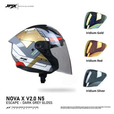 Helm JPX Half Face Nova X Motif V2.0 Free Visor Iridium L N5