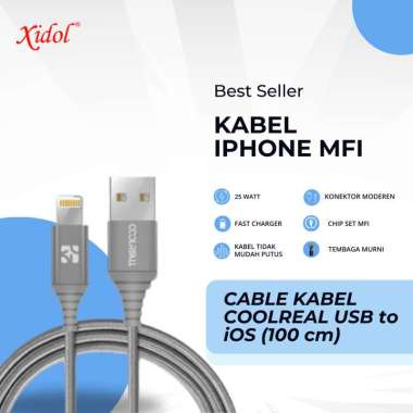 KABEL COOLREALL USB to iOS IPHONE BERLISENSI MFI (100 cm) ORIGINAL KABEL IPHONE