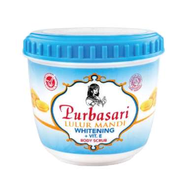 PURBASARI LULUR MANDI MUTIARA BRIGHTENING + VITAMIN E 125 GRAM POT