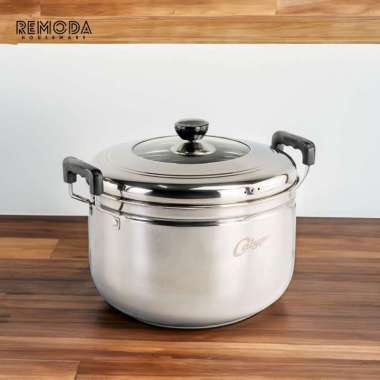 Calypso Panci Sup Panci Kukus Steamer Set Ukuran 28-30cm Stainless Steel 28cm