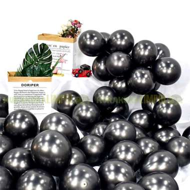 Balon Latex Chrome 5 Inci Balon Warna Chrome 5 Inch Eceran Hitam