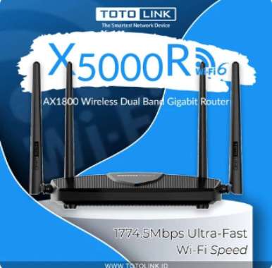 PROMO TERCEPAT Jual Bekas WIFI TOTOLINK X5000R AX1800 6 Gigabit Dual Band Wireless Router